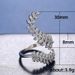 Cao Shi's New Women's Zircon Silver Plated Creative Plant Leaf Long Ring Jewelry_ipsvogv.com