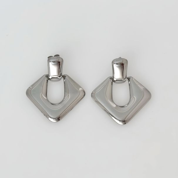 Real Gold Electroplated Titanium Steel Polished Diamond Retro Minimalist OOTD Earrings_ipsvogv.com