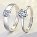 Couple Ring: A Simple Fashionable Korean Crown Zircon Pair for Men and Women, Open Wedding Simulation Diamond Ring_ipsvogv.com