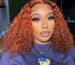 180% Density Ginger Orange Curly 13x4 Lace Front Human Hair Wigs For Women Short Bob Curly Human Hair Wigs Transparent Lace Wig_ipsvogv.com