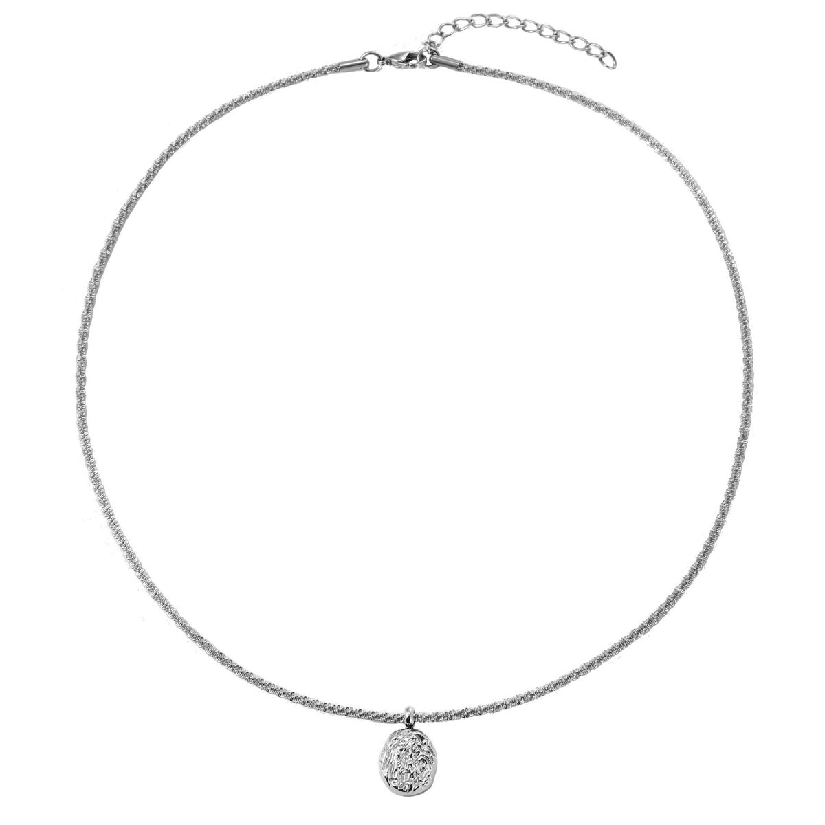Fashion Sparkling Geometric Round Pendant Necklace Female Ins Light Luxury Clavicle Chain Necklace Accessories_ipsvogv.com
