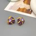 Small group love enamel exaggerated earrings, high-end feeling, light luxury, personalized earrings and silver needles_ipsvogv.com