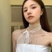 Layered Korean Style White Lace Choker Collarbone Neckband For Women, Niche Narrow Long Strip Ribbon Scarf Necklace_ipsvogv.com