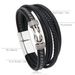 new multi layer woven trendy men's leather bracelet magnetic buckle punk style bracelet fashion bracelet_ipsvogv.com