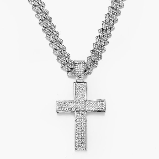 Full Diamond Style Large Cross Pendant Personalized Accessories Hip Hop Men's Necklace Jewelry_ipsvogv.com