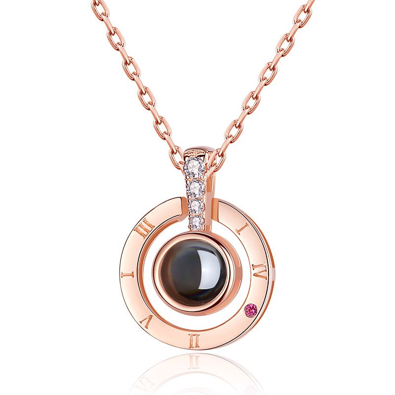 Women's Jewelry Ferris Wheel Original Design Love Memory Necklace One Hundred Languages I Love You Projection Stone Advanced Valentine's Day_ipsvogv.com
