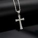 Stainless steel simple full diamond K cross pendant accessories_ipsvogv.com