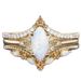 alloy Inlaid Horse Eye Australian Treasure Rose Gold Three Piece Women's Fire Color Set Ring Women_ipsvogv.com