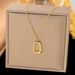 French Ins Geometric Square Necklace Collarbone Chain Titanium Steel Gold Earrings Jewelry Women's Set_ipsvogv.com