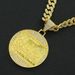 Hip Hop Exaggerated Diamond Big Round Label Necklace Trendy Men Punk Dominant Cool Cuba Chain Accessories Pendant_ipsvogv.com