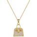 】 Zircon 【 Bag Light Luxury Charm Gorgeous Full Diamond Necklace Women's Versatile Clavicle Titanium Steel Chain 【 】_ipsvogv.com