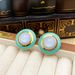 Drip oil round earrings, high-end, niche, inlaid with blue zircon, fashionable and personalized, vintage earrings for_ipsvogv.com