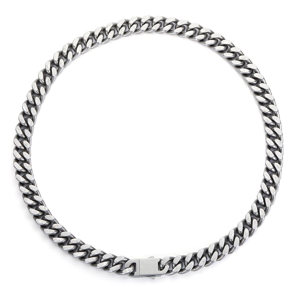 Stainless Steel Engraved Necklace Jewelry Cuban Ins Style Fashion Hip Hop Titanium Steel Men's Chain_ipsvogv.com