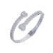 Women's Jewelry Heart-Shaped Open Bangle Bracelet With Zircon Stones, Trendy Hip Hop Fashion Accessory For Women, Sizes 58-62mm_ipsvogv.com