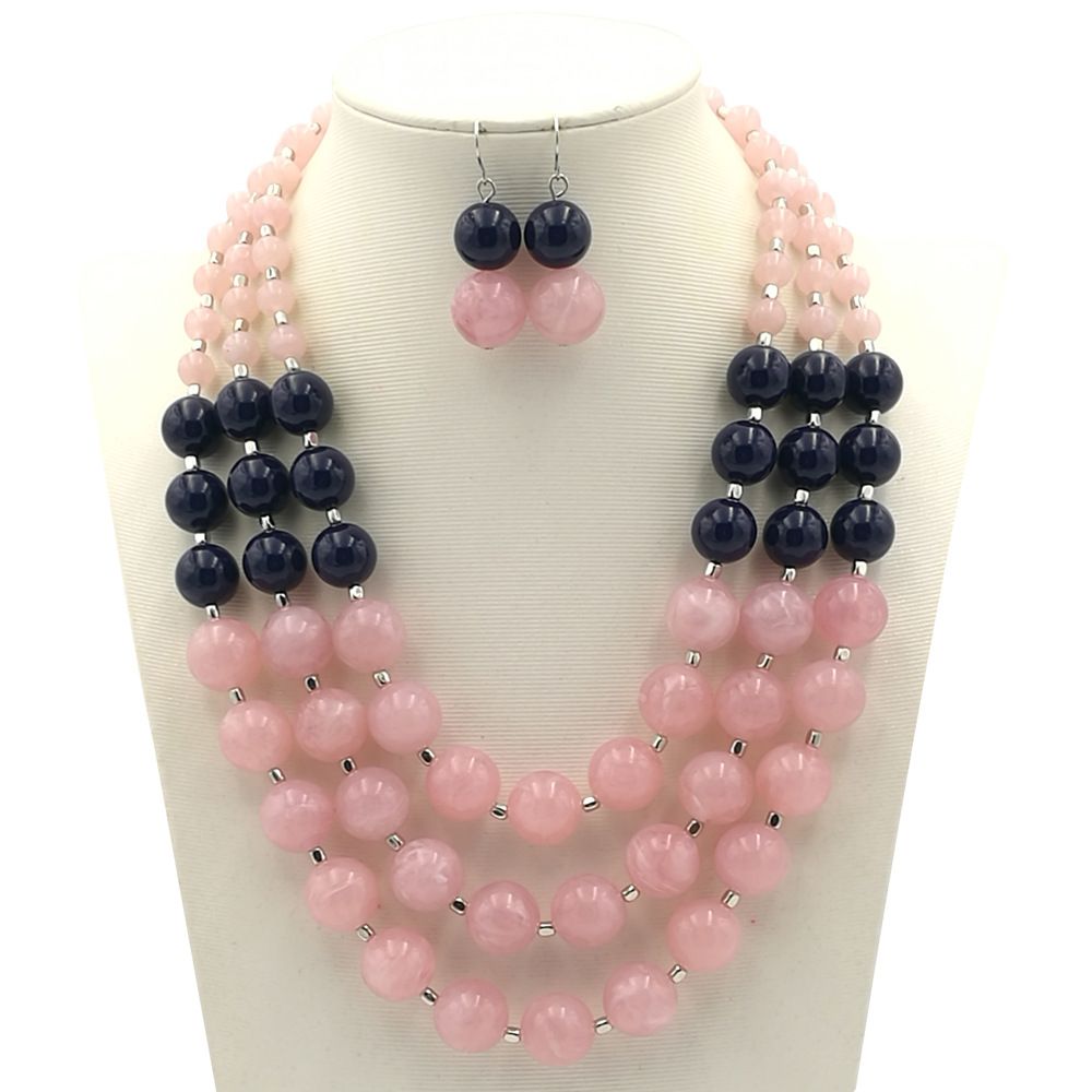 Fashion Exaggerated Necklace Jewelry Simple Beaded Multi Layer Necklace For Women_ipsvogv.com