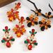 Colorful Christmas simple earrings Fashionable and atmospheric handmade Halloween big flower earrings_ipsvogv.com