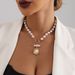 Temperament Rhombus Pearl Beaded Light Luxury Necklace, New High-end Autumn And Winter Sweater Chain_ipsvogv.com