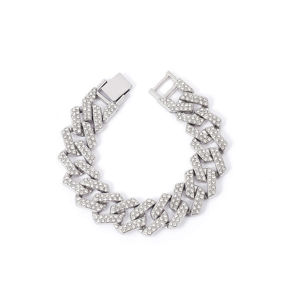 Hip Hop Full Diamond Cuban Chain Necklace Personalized Street Dance Motorcycle Men's Cool Accessories Jewelry 20mm Wide_ipsvogv.com
