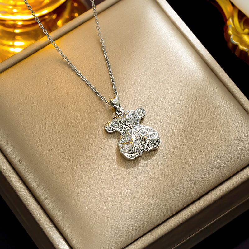 Advanced Design Sense, Machine, Teddy Bear Necklace Pendant, Trendy Versatile Hip-hop, Sweet And Cool, Light Luxury,_ipsvogv.com