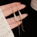French Style Fashion Light Luxury Micro Inlaid Zircon Triangle Long Tassel Ear Hook Personality Exquisite Versatile_ipsvogv.com
