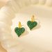 Commuter style stainless steel love heart green diamond chain necklace feminine temperament_ipsvogv.com