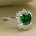 Full Cluster Artificial Emerald Daily Fashion Wear Brilliant Technology Diamond Ring_ipsvogv.com