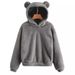 Women's Clothing autumn and winter new fluffy rabbit ears hooded warm sweater sweater_ipsvogv.com