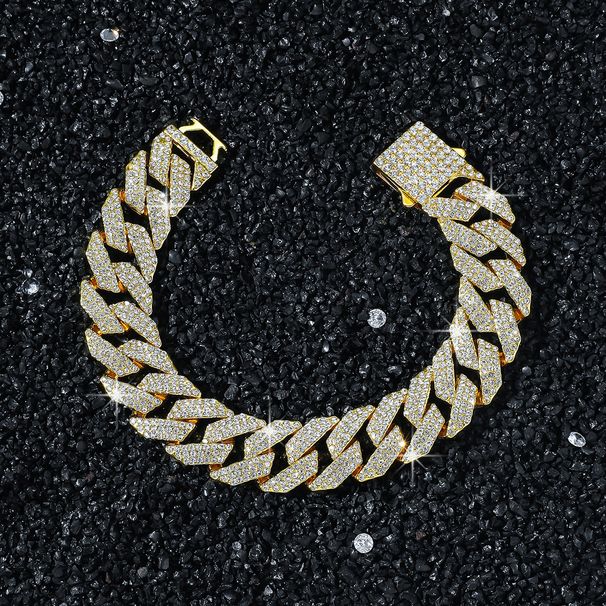 New Personalized Men's 15mm Wide Diamond Three Row Hip Hop Style Heavy Industry Chain Necklace_ipsvogv.com