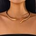 Personalized Metal Smooth Spring Open Collar Design With Ins Minimalist Water Droplet Plain Circle Choker_ipsvogv.com