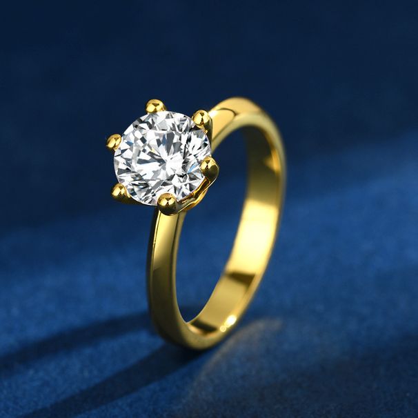 Moissanite Does Not Fade Light Luxury Niche Design Two Carat Zircon Ring Female High End White Copper Plated Gold Index Finger Ring_ipsvogv.com