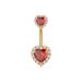 Women's Jewelry Zircon Belly Button Ring New Heart Shaped Zircon Belly Button Nail Piercing Jewelry_ipsvogv.com