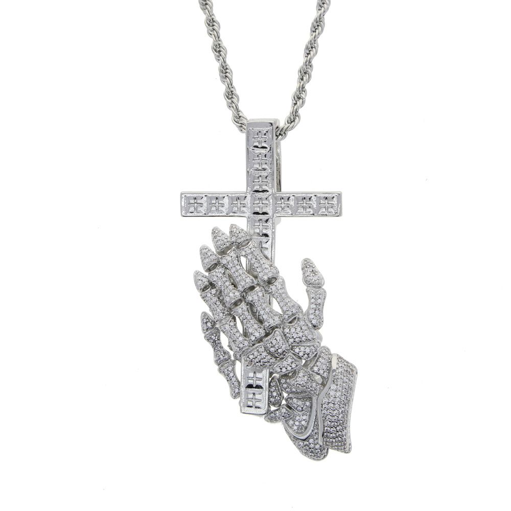 Men's Jewelry Cross Hip Hop New Cross Hand Pendant Full Of Diamonds Inlaid New Necklace Jewelry_ipsvogv.com