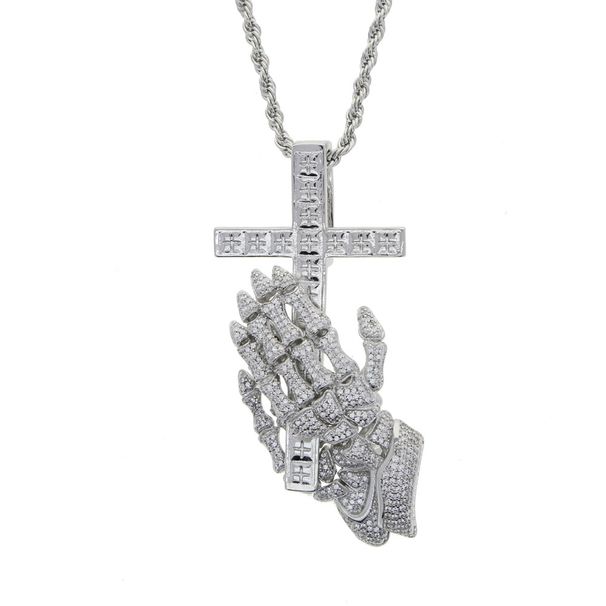 Men's Jewelry Cross Hip Hop New Cross Hand Pendant Full Of Diamonds Inlaid New Necklace Jewelry_ipsvogv.com