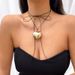 Jewelry Pull-out Adjustable Wax Thread Choker Women's Simple Personality Big Heart Pendant Necklace_ipsvogv.com