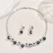 Jewelry & Accessories Fashion Round Crystal Necklace Earrings Zircon Rhinestone Bridal Accessories Ruby_ipsvogv.com