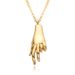 Retro Gold Personality Hand Shaped Pendant Necklace Female Ins Trendy Internet Celebrity Temperament Cold Style Clavicle Chain_ipsvogv.com