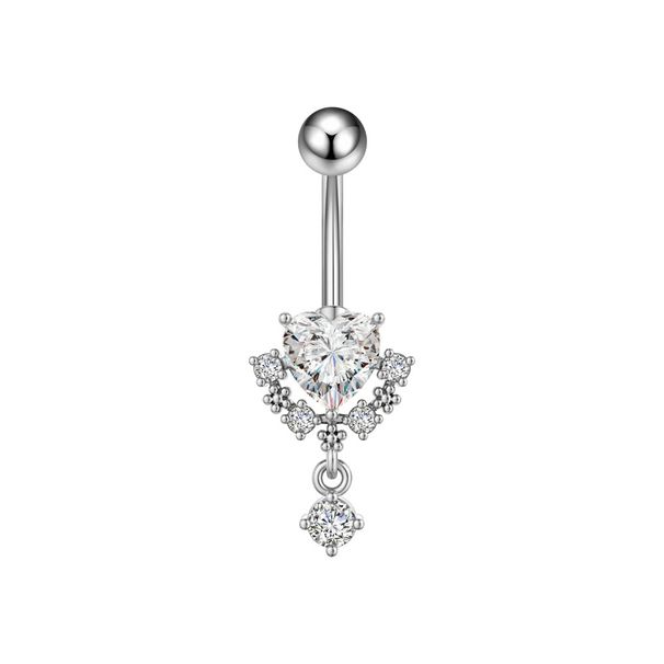 Women's Jewelry Stainless Steel Zircon Belly Button Ring Fashionable Personality Oil Drop Micro Inlaid Belly Button Ring Belly Button Nail_ipsvogv.com