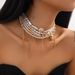 Jewelry multi layer large and small beaded tassel retro collar jewelry pearl necklace female choker_ipsvogv.com