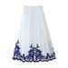 Women's ClothingFashion Contrast Embroidered Shirt + Skirt Set Women_ipsvogv.com