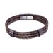 Minimalist men's multi-layer leather rope new atmospheric stainless steel bracelet, fashionable and versatile to choose_ipsvogv.com