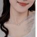 Yinsen S Silver Cute Bowknot Ribbon Double Layer Zircon Pearl Necklace Layered Clavicle Chain Choker For Women Versatile_ipsvogv.com