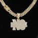 Cross Star Round Trendy Fashion Alloy Full Diamond Geometric Hip Hop Pendant Necklace_ipsvogv.com