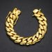 Men's Jewelry 10/12/14/16/18/20/22mm Real Gold Electroplated Copper Large Cuban Chain Butterfly Buckle Bracelet Jewelry_ipsvogv.com