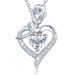 Women’s Jewelry Set Fashion high end birthstone heart shaped pendant fashion rose love necklace_ipsvogv.com