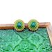 New irregular zirconia drop glazed peacock stone earrings, niche, light luxury, high-end earrings_ipsvogv.com