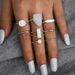Hot Selling Rings, Geometric Shape, Fashionable Personality, Niche Design Sense, 8-piece Ring Set_ipsvogv.com