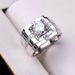 Domineering Champagne Gold Business Hearts And Eight Arrows Zircon Men's 1-carat Copper Ring_ipsvogv.com