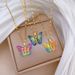 【 】 Colorful Butterfly Personalized Fashion Light Luxury Temperament Gorgeous Full Diamond Necklace Women's Versatile_ipsvogv.com