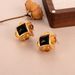 Vintage Earrings, Retro Caramel, Elegant Jewelry, Earrings, High End Female Square Three Dimensional Earrings_ipsvogv.com