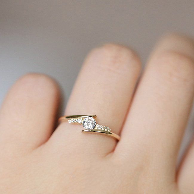 Fashion simple jewelry inlaid zircon plated real gold ring_ipsvogv.com